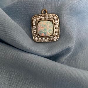 Opal and Rhinestones Pendant only